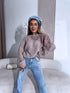 Knitted sweater "ROSETTE Y25008" - CAPPUCCINO